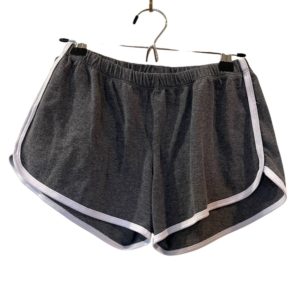 Popular 21 Women's Gray White Stripe Comfy Shorts Size Small
